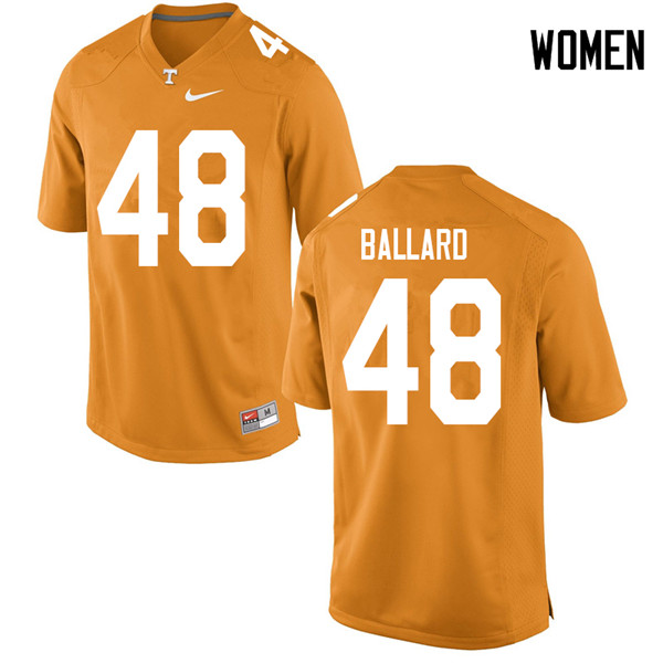 Women #48 Matt Ballard Tennessee Volunteers College Football Jerseys Sale-Orange